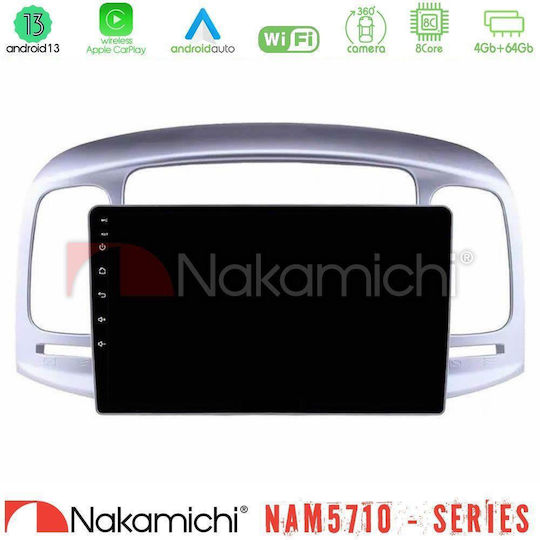 Nakamichi Автомобилна Аудио Система за Hyundai Accent 2006-2011 (Bluetooth/USB/WiFi/GPS/Apple CarPlay/Android Auto) с Touch Screen 9"