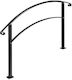 Balustradă Pentru Terase 1-4 Trepte Exterioare Negru Fier Forjat Lungime 136 Cm Unghi Reglabil Înălțime Flexibilă