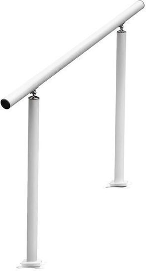 Balustrade 1-4 Exterior Steps White Aluminum Length 121 Cm Adjustable Angle