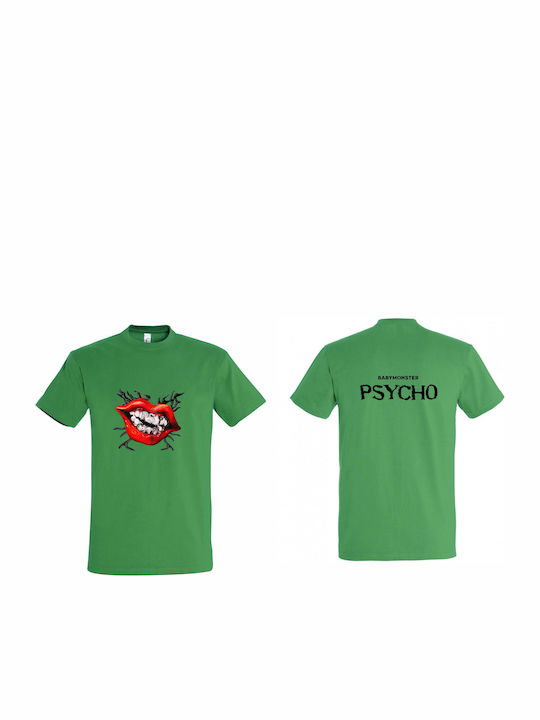 Παιδικό T-shirt Green Babymonster Psycho Kpop Band