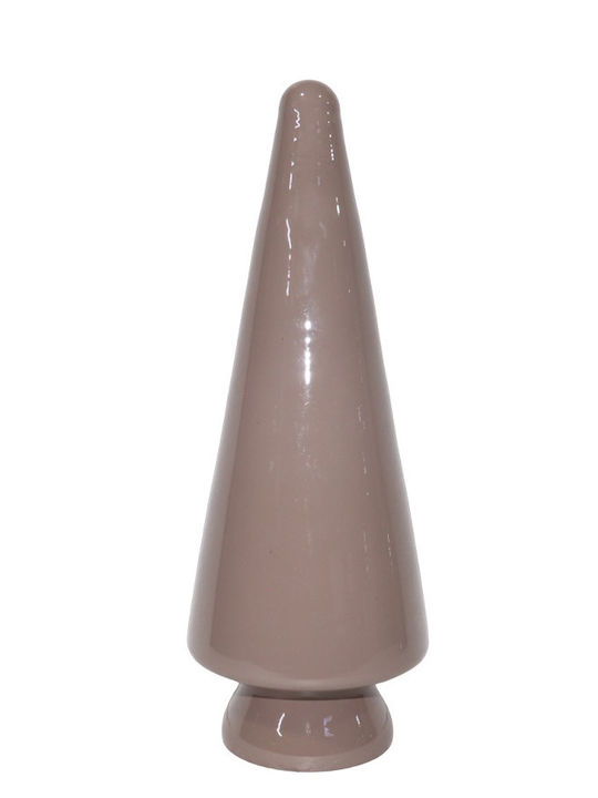 Decorativ De Crăciun Cu Lumină LED Arbore De Sticlă Tip Con 25.5cm Roz