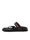 Leather Women's Flat Sandals Brown
