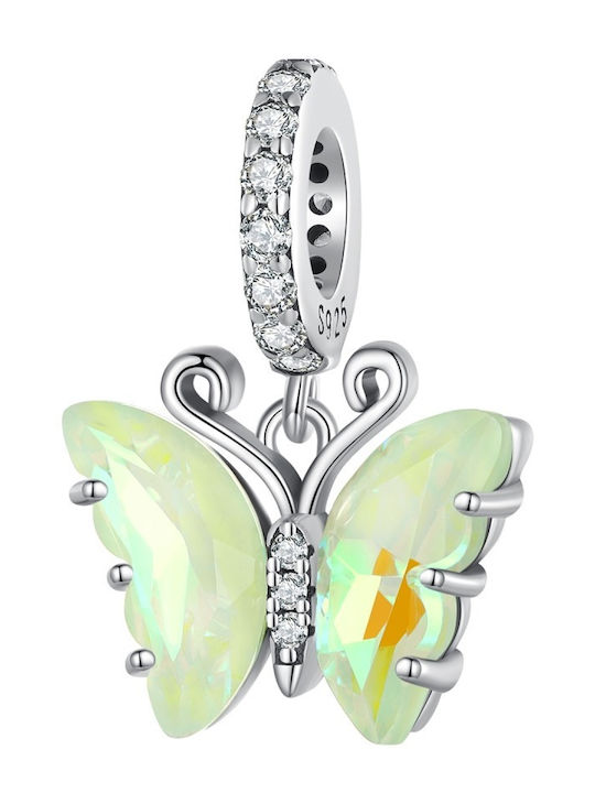 Silver me Hängender Charms Schmetterling aus Silber mit Zirkon Grün ABR0941