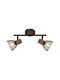 Lightex Doppel-Spot mit E14 Lampenbirnensockel in Schwarz