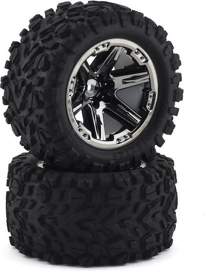 Traxxas Talon Ext 2.8" Pre-mounted Tires W Rxt Wheels Black Chrome 2pcs