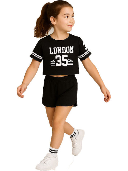 Kids Set with Shorts Summer 2 Pieces Black