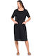 Summer Mini Shirt Dress Black