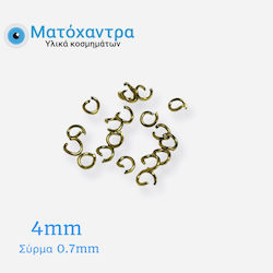 Steel Link 4x0.7mm Gold 100 Pieces