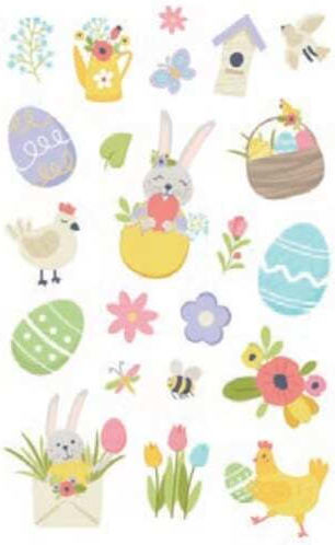 Αυτοκόλλητα Bsb Απλά Easter Νο7 8x12,5εκ 3 Φύλλα