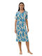 GoldenBay Summer Women's Nightgown Multicolour Electric Blue