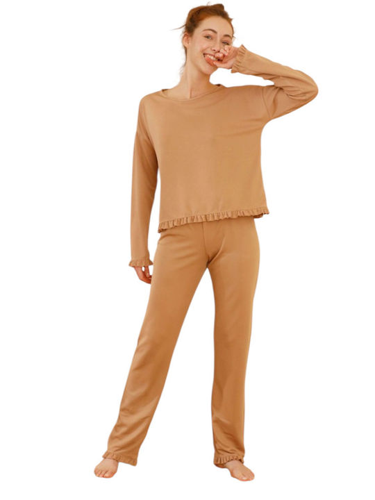 Sexen Summer Women's Pyjama Set Camel Beige