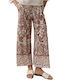 Women's High Rise Pantaloons with Rubber Band Beige