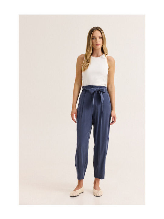Enzzo Women's Fabric Trousers Blue