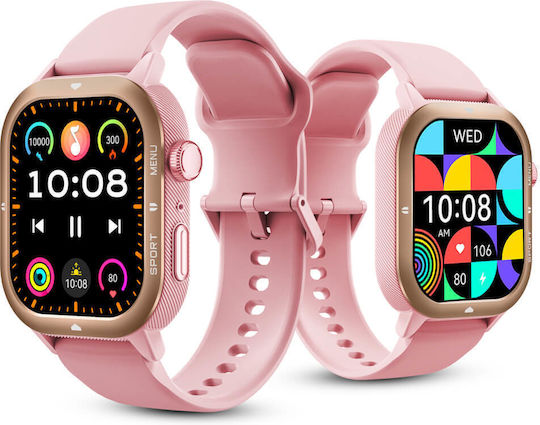 inSPORTline Melagra 43mm Smartwatch with Heart Rate Monitor Pink