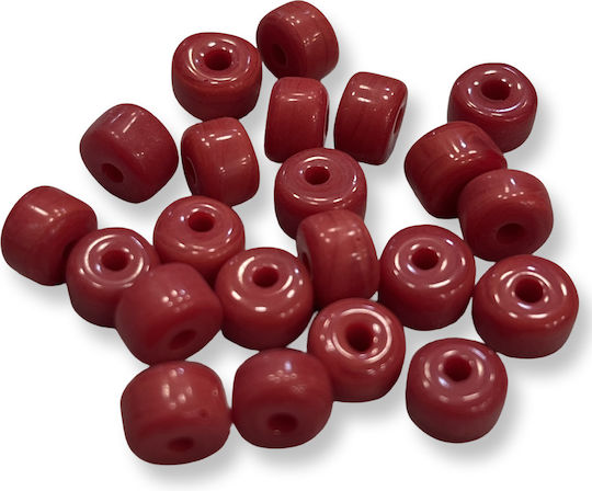 Glass Bead Washer Red 8*5mm 50 pcs