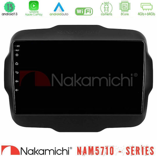 Nakamichi Ηχοσύστημα Αυτοκινήτου για Jeep Renegade 2015-2019 (Bluetooth/USB/WiFi/GPS/Apple-Carplay/Android-Auto) με Οθόνη Αφής 9"