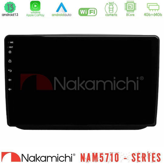 Nakamichi Ηχοσύστημα Αυτοκινήτου για Skoda Fabia 2007-2014 (Bluetooth/USB/WiFi/GPS/Apple-Carplay/Android-Auto) με Οθόνη Αφής 10"