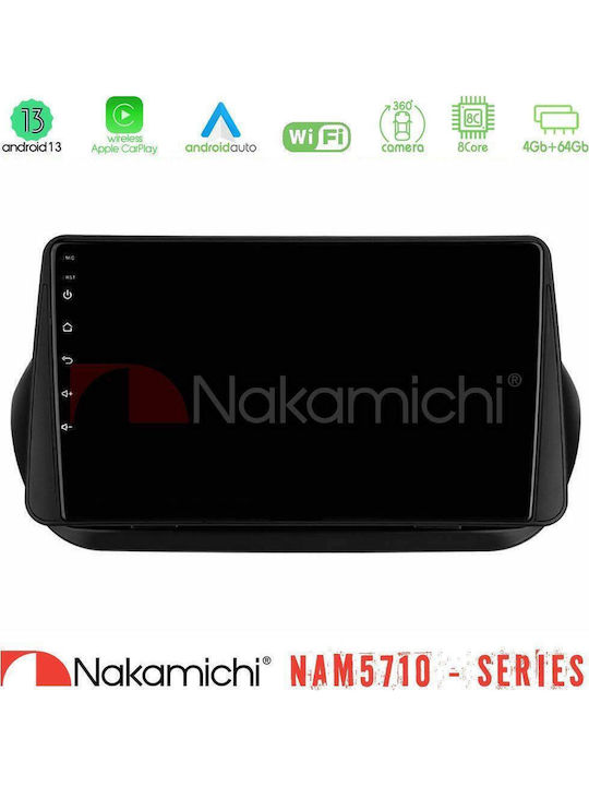 Nakamichi Car Audio System for Peugeot Bipper Fiat Fiorino Qubo Citroen Nemo 2008-2018 Bluetooth USB Wi-Fi GPS Apple CarPlay Android Auto with 10 Inch Touch Screen