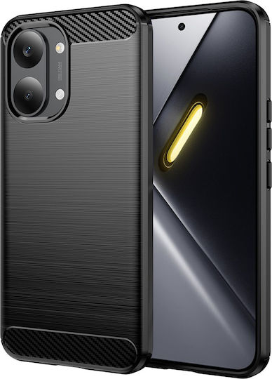 Techsuit Carbon Rückseite Umschlag Silikon Schwarz (Poco X8 Pro Max)