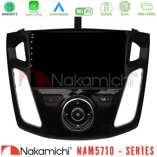 Nakamichi Ηχοσύστημα Αυτοκινήτου για Ford Focus 2012-2018 (Bluetooth/USB/WiFi/GPS/Apple-Carplay/Android-Auto) με Οθόνη Αφής 9"