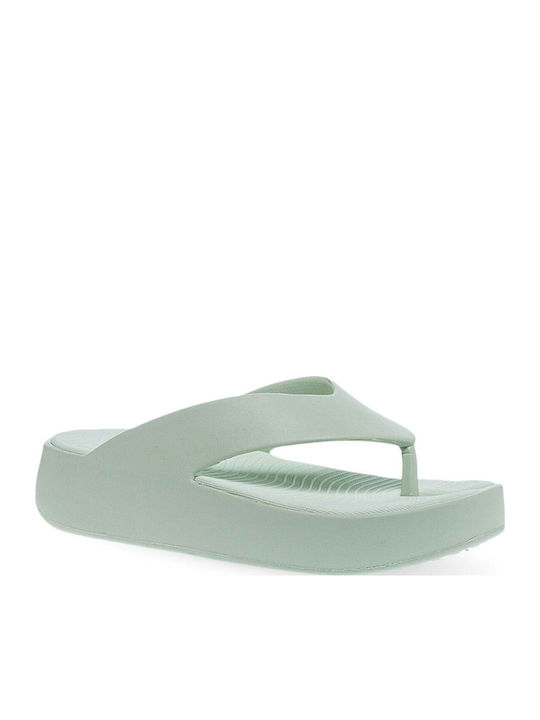 Parex Flip Flops With Platform In Green Colour