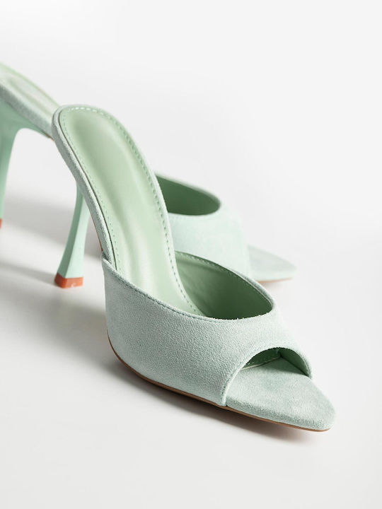 Bozikis Suede Damen Pantoletten mit Dünnem Hoch...