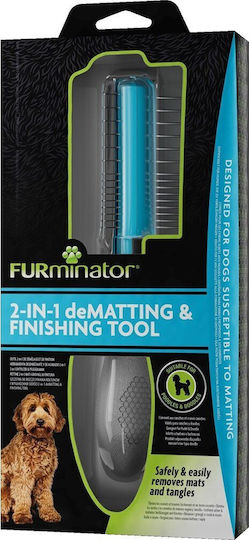 FURminator Гребен за Дългокосмести Кучета за Грижа за Козината Сив