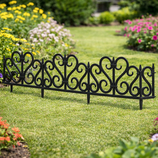 Set 4 Panouri Decorative Pentru Gard De Grădină Flexibile Din PVC Set 4 X 60x33 Cm Negre