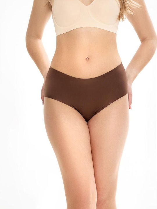 Ψηλόμεσο Γυναικείο Slip χωρίς Ραφές Chocolate