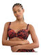 Bikini Bra With Padding Floral Brown