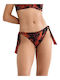 Bikini Slip with Laces Brown