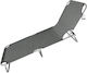 Beach Sunbed Gray Foldable Aluminum