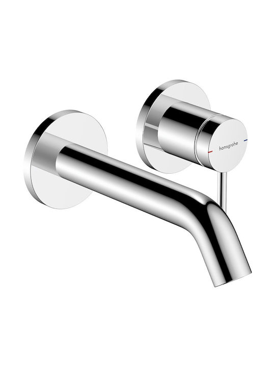Hansgrohe Σετ Μίκτης & Στόμιο Εντοιχισμού για Νιπτήρα Ασημί