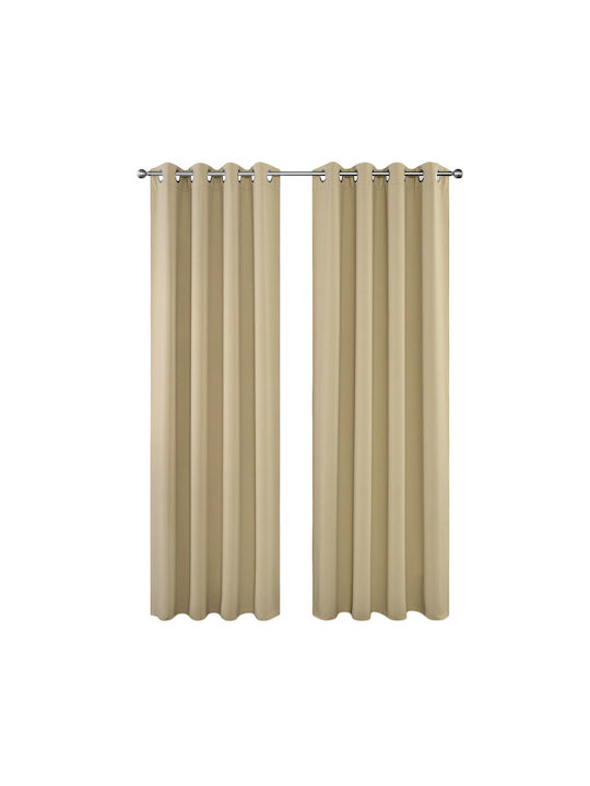 Joydeco Verdunkelungsvorhang mit Grommets Beiges 140x240cm