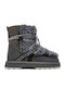 Leder Damen Stiefeletten Grau