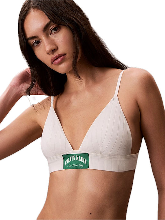Calvin Klein Γυναικείο Μπουστάκι Λευκό με Επένδυση & Αφαιρούμενη Ενίσχυση