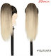 Ponytail Haarverlängerung Synthetisches Haar Kanekalon Hochwertige Wurzel Haarspange Gerade Kastanienblond Ombre #t2 27 50cm