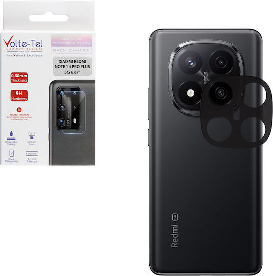 Volte-Tel Προστασία Κάμερας Tempered Glass Μαύρο για το Xiaomi Redmi Note 14 Pro Plus 5g