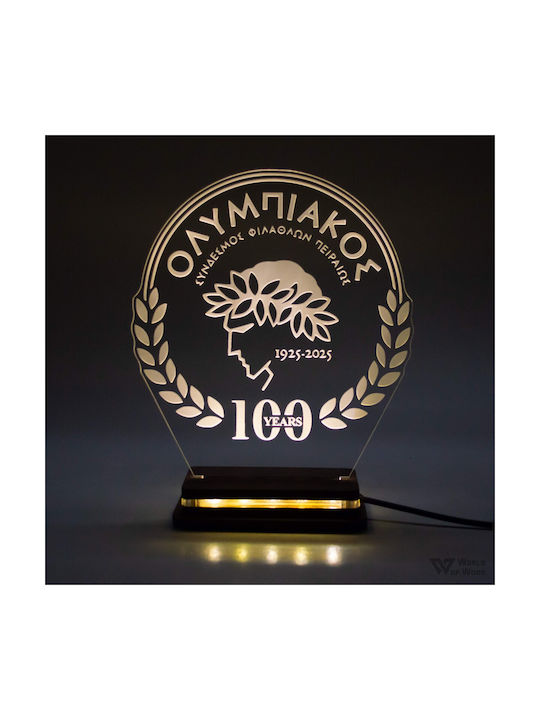 World of Wood Decorative Lamp Olympiakos 100 Ye...