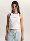 Women's Summer Crop Top Cotton Sleeveless White