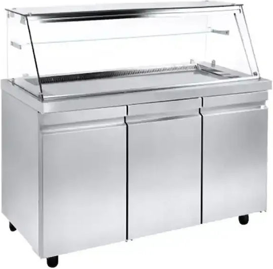 Niki Inox Heizungs-Buffet mit Leistung 2000W und Abmessungen 134x70x129cm Vitri na
