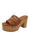 Mules with Heel in Brown Colour