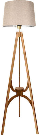 Megapap Solen Floor Lamp H155xL45cm with Socket for E27 Bulb Beige
