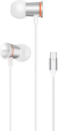 Vidvie In-ear Handsfree Ακουστικά με Βύσμα USB-C Λευκό