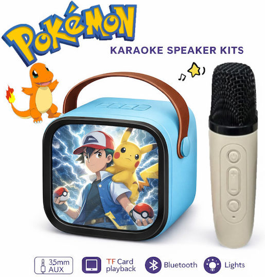 Караоке Тонколона с Безжичен Микрофон и Светлинни Ефекти Pokemon RZ2135 Син