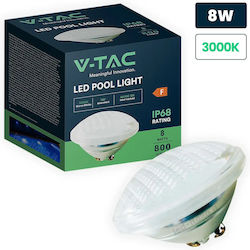 V-tac 217556 Led Λάμπα Πισίνας Par56 8w 800lm Θερμό Λευκό 3000κ Ip68 12v