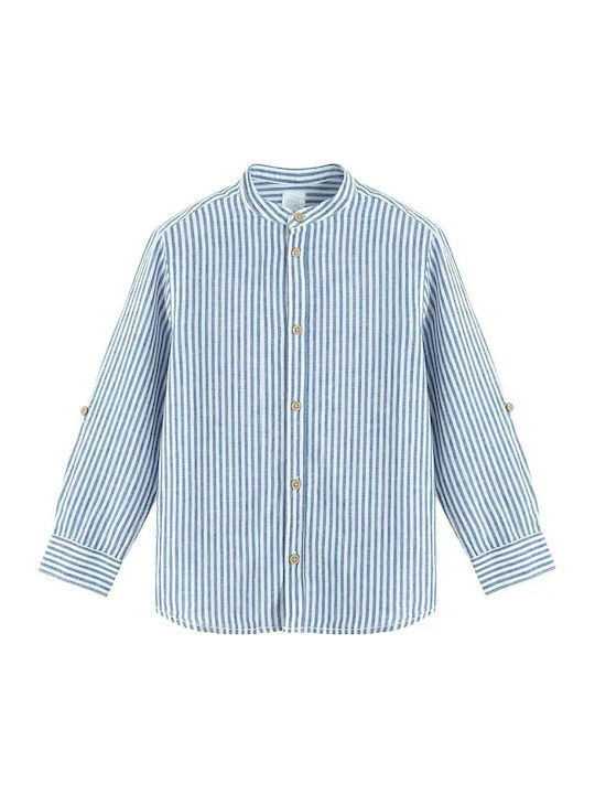 Kids Striped Long-sleeved Blue Shirt