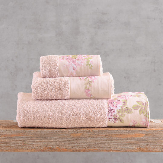 Rythmos Set of Bath Towels 3 pcs Springtime Powder Pink Weight 500gr/m²
