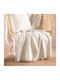Rythmos Pixil Three-Seater Sofa Throw 2 Sides Jacquard 180x280cm Ecru
