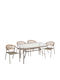 Outdoor Dining Set Bruno 5pcs Champagne